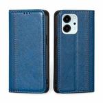 For Honor 80 SE Grid Texture Magnetic Flip Leather Phone Case(Blue)