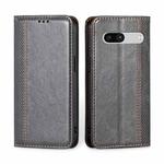 For Google Pixel 7a Grid Texture Magnetic Flip Leather Phone Case(Grey)