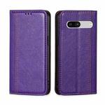 For Google Pixel 7a Grid Texture Magnetic Flip Leather Phone Case(Purple)