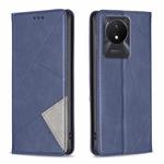 For vivo Y02 4G Prismatic Invisible Magnetic Leather Phone Case(Blue)
