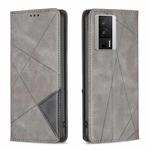 For Xiaomi Redmi K60 / K60 Pro Prismatic Invisible Magnetic Leather Phone Case(Grey)