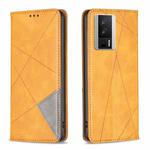 For Xiaomi Redmi K60 / K60 Pro Prismatic Invisible Magnetic Leather Phone Case(Yellow)