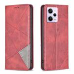 For Xiaomi Redmi Note 12 Pro+ Global Prismatic Invisible Magnetic Leather Phone Case(Red)