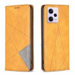 For Xiaomi Redmi Note 12 Pro+ Global Prismatic Invisible Magnetic Leather Phone Case(Yellow)