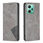 For Xiaomi Redmi Note 12 Global Prismatic Invisible Magnetic Leather Phone Case(Grey)