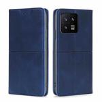 For Xiaomi 13 Cow Texture Magnetic Horizontal Flip Leather Phone Case(Blue)