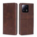 For Xiaomi 13 Pro Cow Texture Magnetic Horizontal Flip Leather Phone Case(Dark Brown)