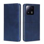 For Xiaomi 13 Pro Cow Texture Magnetic Horizontal Flip Leather Phone Case(Blue)