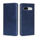 For Google Pixel 7a Cow Texture Magnetic Horizontal Flip Leather Phone Case(Blue)