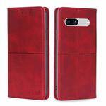 For Google Pixel 7a Cow Texture Magnetic Horizontal Flip Leather Phone Case(Red)