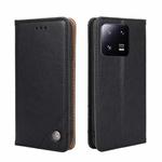 For Xiaomi 13 Pro Non-Magnetic Retro Texture Flip Leather Phone Case(Black)