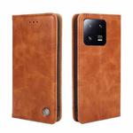For Xiaomi 13 Pro Non-Magnetic Retro Texture Flip Leather Phone Case(Brown)
