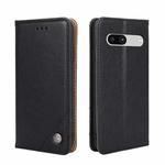 For Google Pixel 7a Non-Magnetic Retro Texture Flip Leather Phone Case(Black)