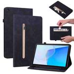 For Huawei MatePad SE Skin Feel Solid Color Zipper Leather Tablet Case(Black)