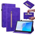 For Huawei MatePad SE Skin Feel Solid Color Zipper Leather Tablet Case(Purple)
