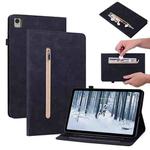 For Nokia T21 Skin Feel Solid Color Zipper Leather Tablet Case(Black)