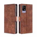 For TCL 405 / 406 / 408 Skin Feel Crocodile Magnetic Clasp Leather Phone Case(Brown)
