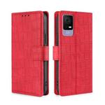 For TCL 405 / 406 / 408 Skin Feel Crocodile Magnetic Clasp Leather Phone Case(Red)