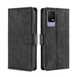 For TCL 405 / 406 / 408 Skin Feel Crocodile Magnetic Clasp Leather Phone Case(Black)