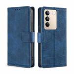 For vivo S16 / S16 Pro Skin Feel Crocodile Magnetic Clasp Leather Phone Case(Blue)