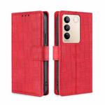 For vivo S16 / S16 Pro Skin Feel Crocodile Magnetic Clasp Leather Phone Case(Red)