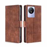 For vivo Y02 4G Skin Feel Crocodile Magnetic Clasp Leather Phone Case(Brown)