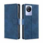 For vivo Y02 4G Skin Feel Crocodile Magnetic Clasp Leather Phone Case(Blue)