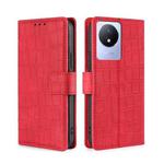 For vivo Y02 4G Skin Feel Crocodile Magnetic Clasp Leather Phone Case(Red)