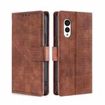 For Fujitsu Arrows N F-51C Skin Feel Crocodile Magnetic Clasp Leather Phone Case(Brown)