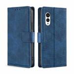 For Fujitsu Arrows N F-51C Skin Feel Crocodile Magnetic Clasp Leather Phone Case(Blue)