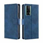 For Xiaomi Redmi K60E Skin Feel Crocodile Magnetic Clasp Leather Phone Case(Blue)