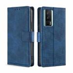 For Xiaomi Redmi K60 / K60 Pro Skin Feel Crocodile Magnetic Clasp Leather Phone Case(Blue)