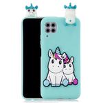 For Huawei P40 Lite Shockproof 3D Lying Cartoon TPU Protective Case(Couple Unicorn)