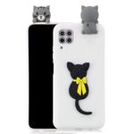 For Huawei P40 Lite Shockproof 3D Lying Cartoon TPU Protective Case(Little Black Cat)