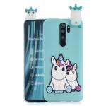 For Xiaomi Redmi Note 8 Pro Shockproof 3D Lying Cartoon TPU Protective Case(Couple Unicorn)