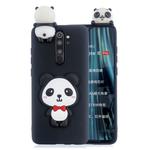 For Xiaomi Redmi Note 8 Pro Shockproof 3D Lying Cartoon TPU Protective Case(Panda with Red Bow)