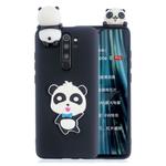 For Xiaomi Redmi Note 8 Pro Shockproof 3D Lying Cartoon TPU Protective Case(Panda with Blue Bow)
