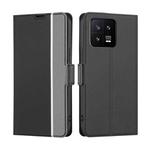 For Xiaomi 13 Twill Texture Side Button Leather Phone Case(Black)