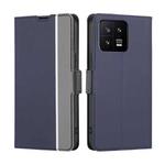 For Xiaomi 13 Twill Texture Side Button Leather Phone Case(Blue)