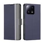 For Xiaomi 13 Pro Twill Texture Side Button Leather Phone Case(Blue)