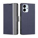 For Honor 80 SE Twill Texture Side Button Leather Phone Case(Blue)