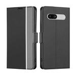 For Google Pixel 7a Twill Texture Side Button Leather Phone Case(Black)