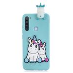 For Galaxy A21 Shockproof 3D Lying Cartoon TPU Protective Case(Couple Unicorn)