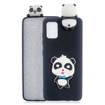 For Galaxy A41 Shockproof 3D Lying Cartoon TPU Protective Case(Panda with Blue Bow)