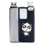 For Galaxy S20 Ultra Shockproof 3D Lying Cartoon TPU Protective Case(Panda with Blue Bow)