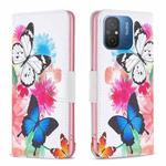 For Xiaomi Redmi 12C Drawing Pattern Leather Phone Case(Butterflies)