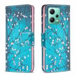 For Xiaomi Redmi Note 12 Global Drawing Pattern Leather Phone Case(Plum Blossom)