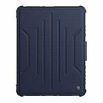 For iPad Pro 12.9 2022 NILLKIN Bumper Snapsafe Multifunctional Leather Tablet Case with Pen Slot(Blue)