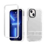 For iPhone 14 2 in 1 360 Invisible Holder Phone Case(White)