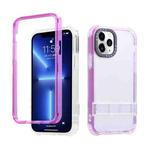 For iPhone 14 Pro 2 in 1 360 Invisible Holder Phone Case(Rose Red)